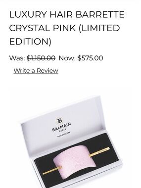 LUXURY HAIR BARRETTE
CRYSTAL PINK (LIMITED EDITION 18K)
